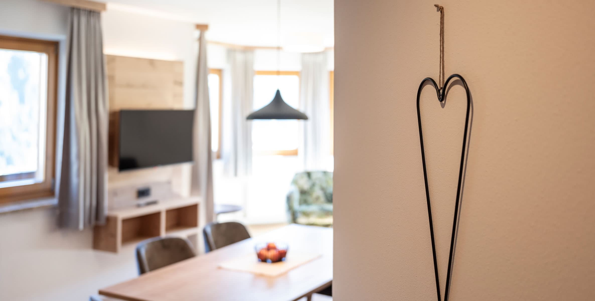 Blick in den Wohnbereich in der Ferienwohnung